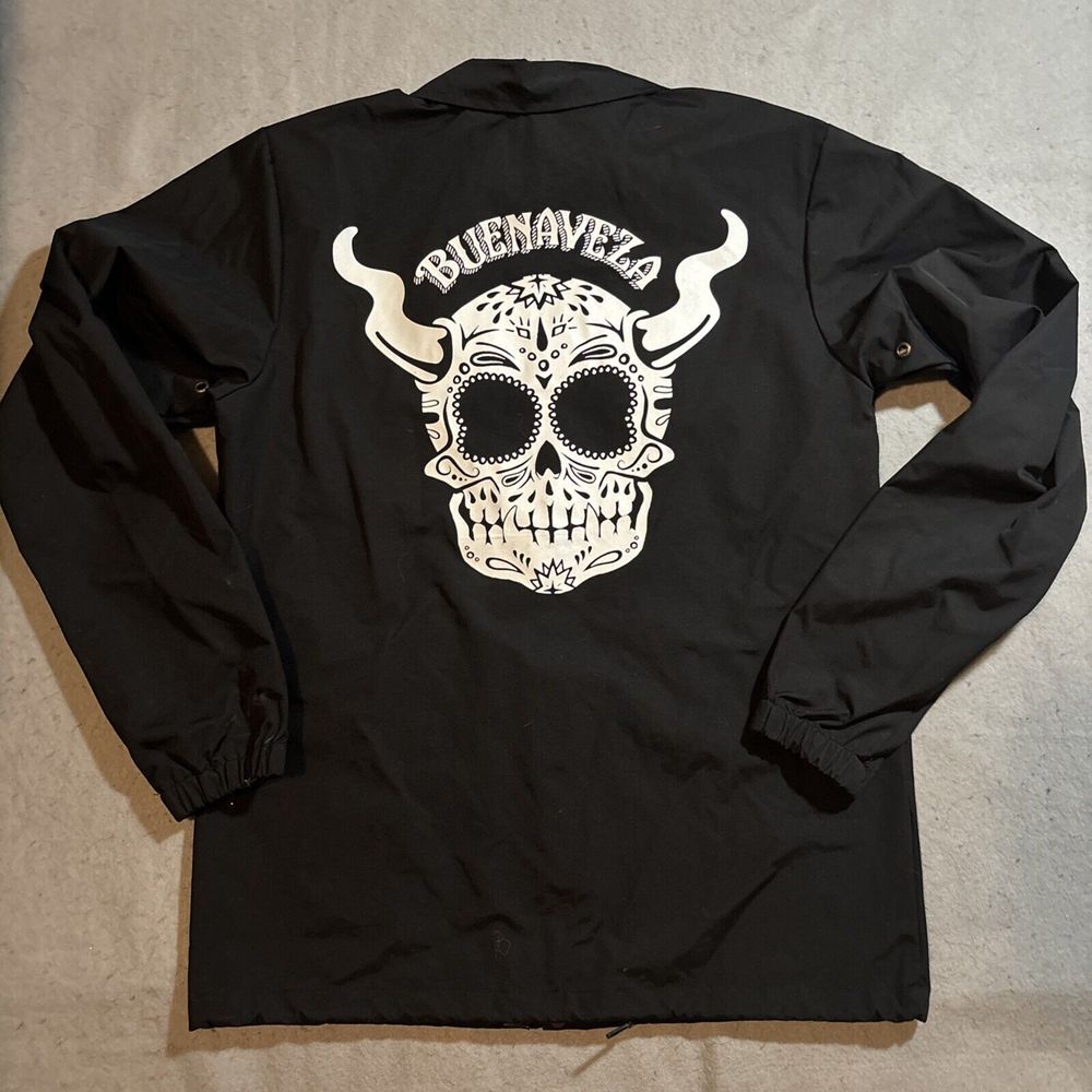Stone Brewing Buenaveza Mens S‎ Rain Windbreaker Trench-Style Black Jacket Rare - Picture 6 of 7